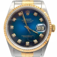Replica Rolex DateJust 36mm Blue Diamond Dial (100506CH)